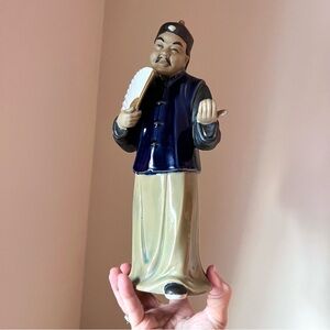 Chinese Shiwan Mudman figure in beautiful condition rare signed sculpture